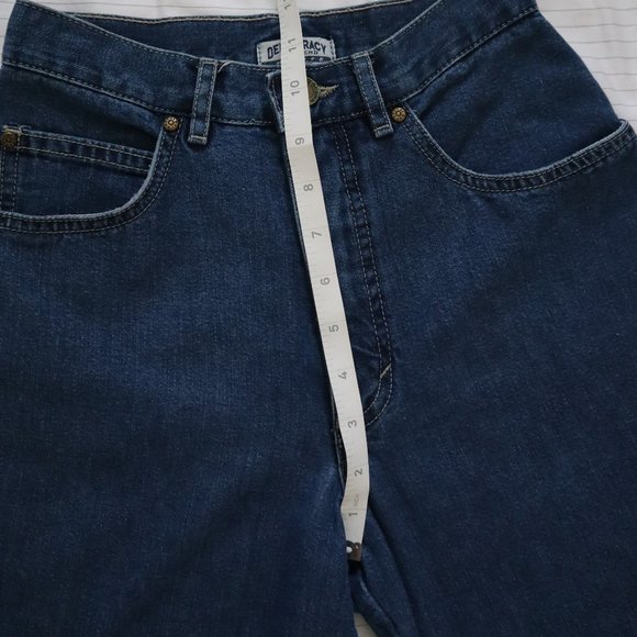 VINTAGE Cropped Straight Leg Jeans Embroidered Hem - Picture 6 of 8